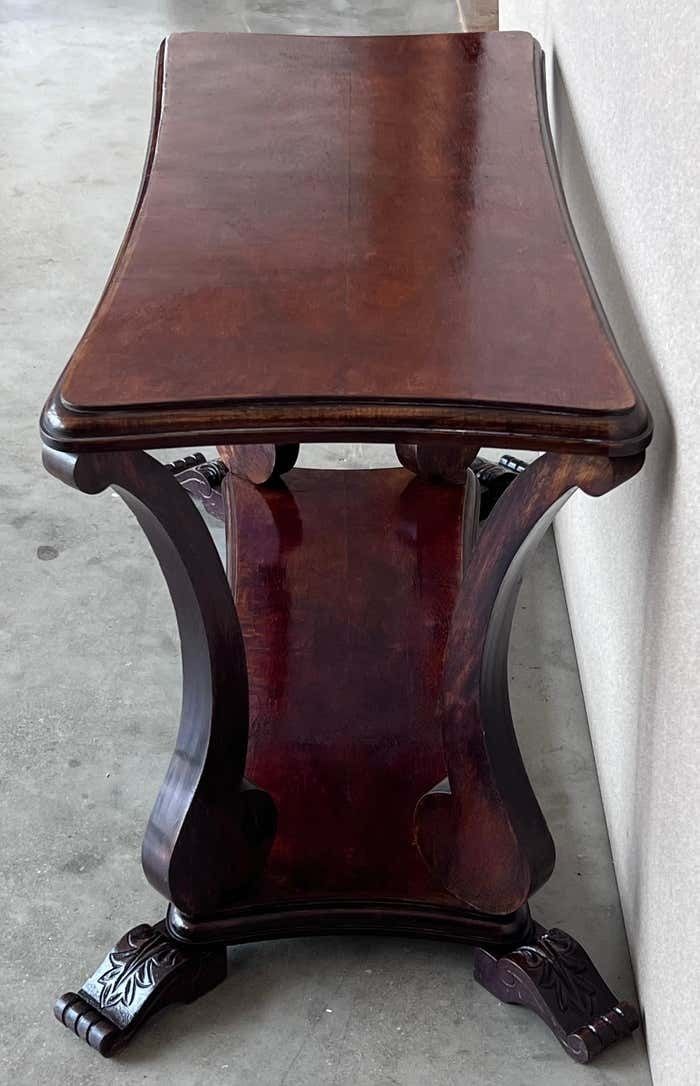 Table basse rectangulaire en acajou massif, début du XXe siècle photo vinterior
