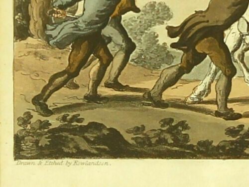 Etching By Thomas Rowlandson. Titled "Doctor Syntax Stopt By Highwaymen" photo for sale