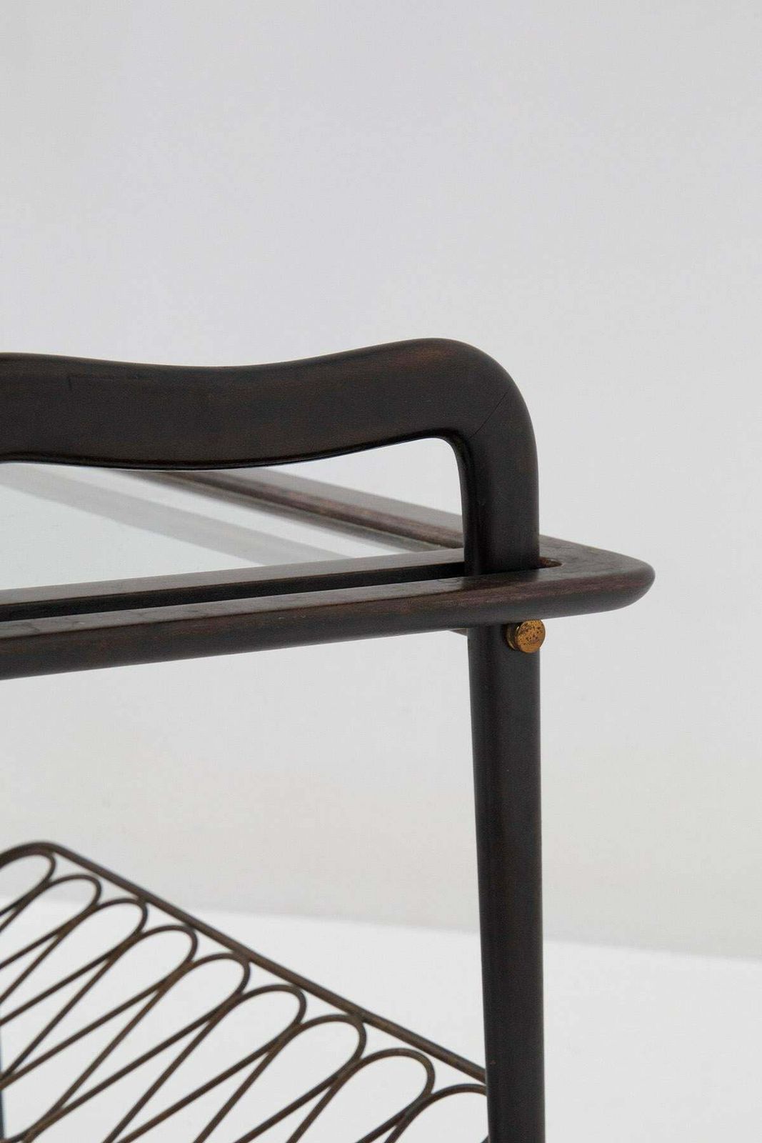Small Table With Tray By Paolo Buffa In Wood And Brass Attr. photo buy