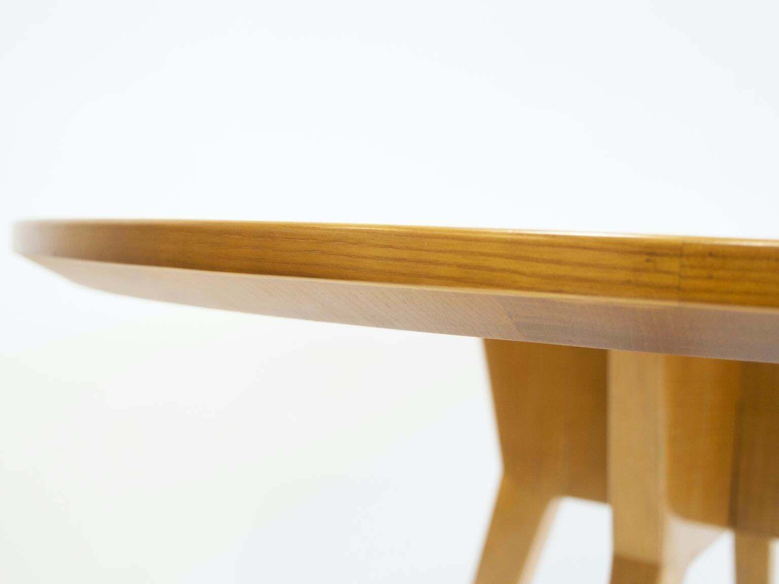Round Dining Table Of Ash Wood With Brass Details photo buy