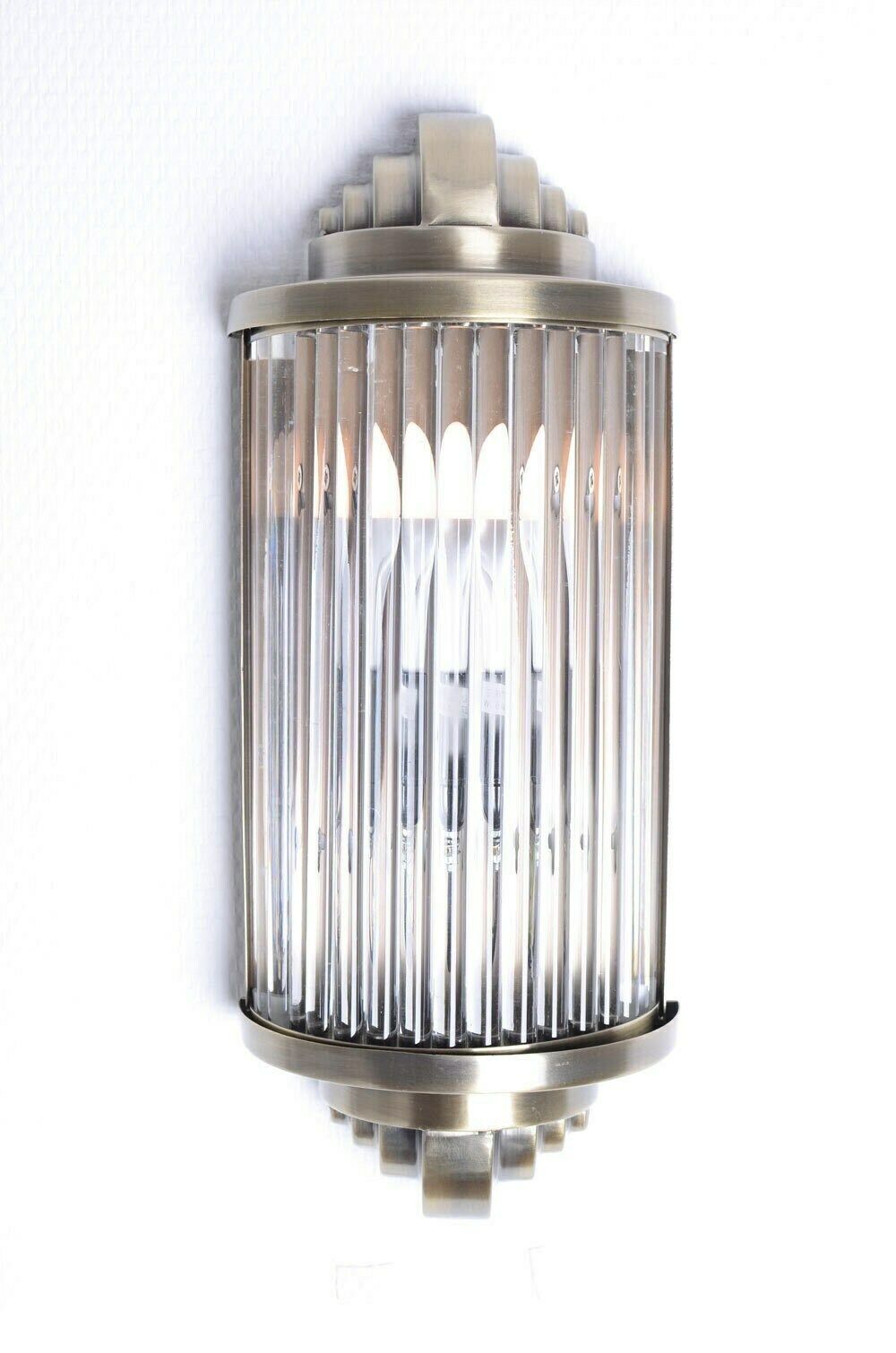 Vintage Wall Lamp With Classic Glass Rods, Petitot, Cinema Lamp, Mirror Lamp, Art Deco Sconce, Lamp For Stairwell photo furniture