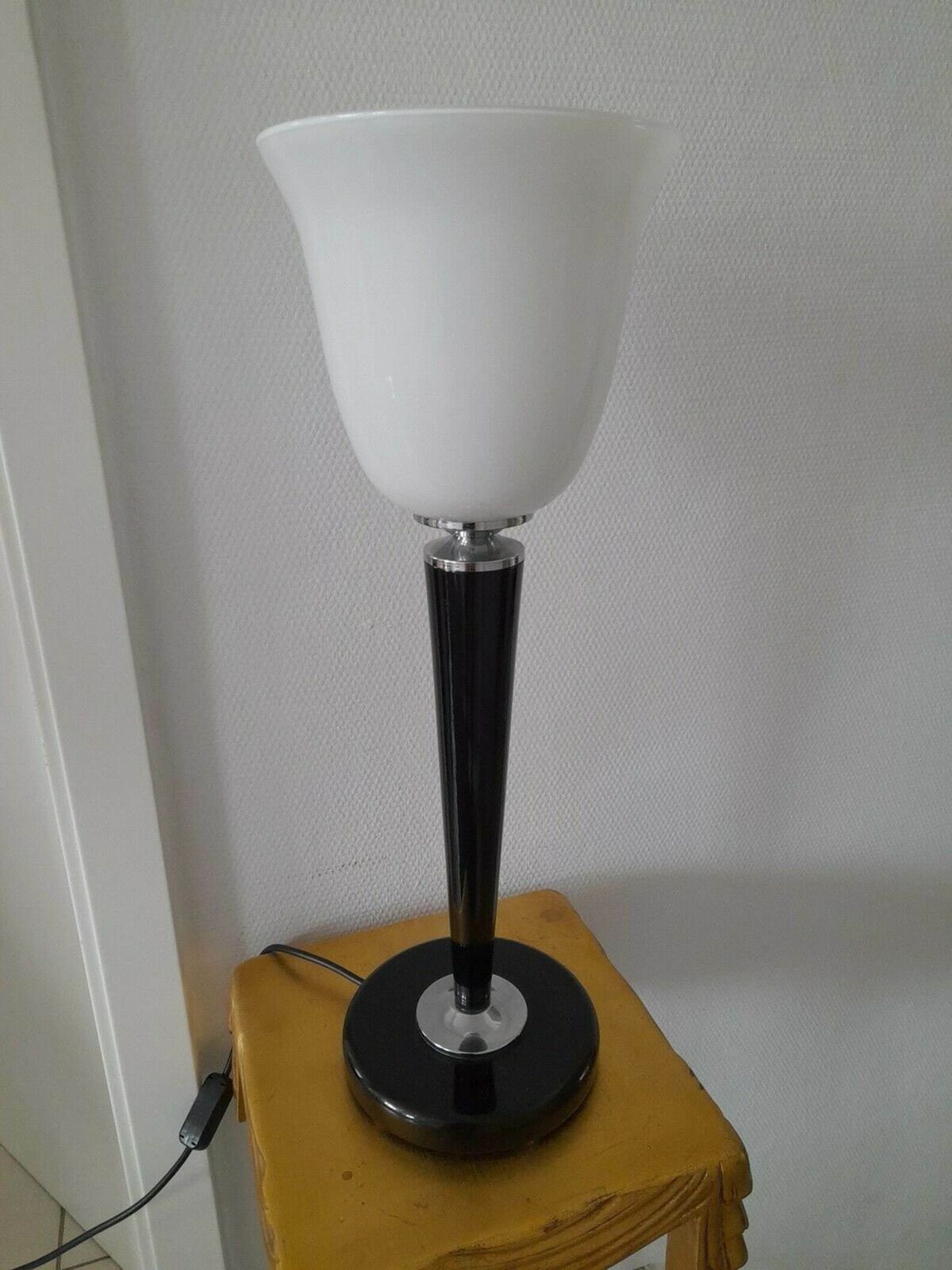 Mazda Table Lamp With White Shade, Art Deco Lamp For Chest Of Drawers, Side Board Lamp, Table Lamp photo furniture
