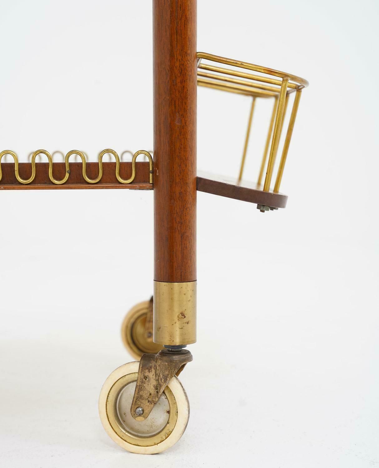 Swedish Modern Bar Cart In Mahogany And Brass photo vinterior