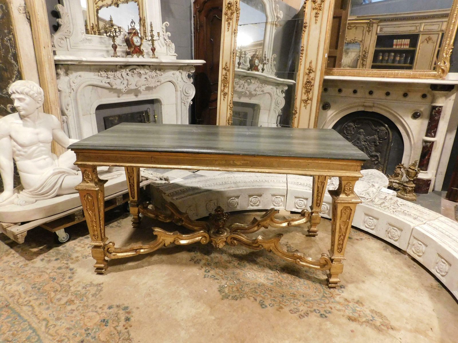Antique Table Console In Lacquered And Gilded Wood, First Half Of The 18th Centu photo furniture