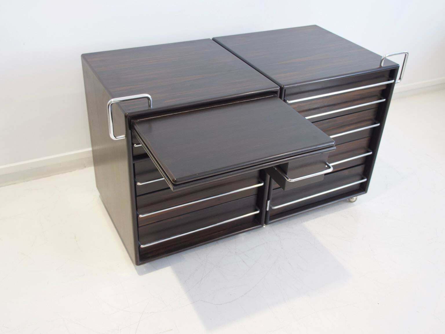 Fabio Lenci For Bernini Wood And Steel Chest Of Drawers photo Furniture