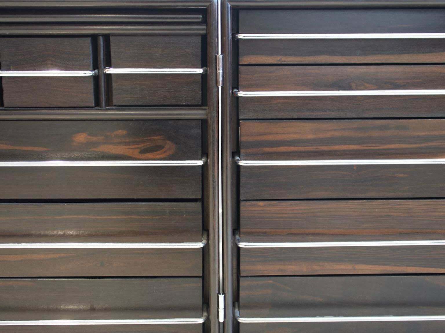 photo for sale Fabio Lenci For Bernini Wood And Steel Chest Of Drawers