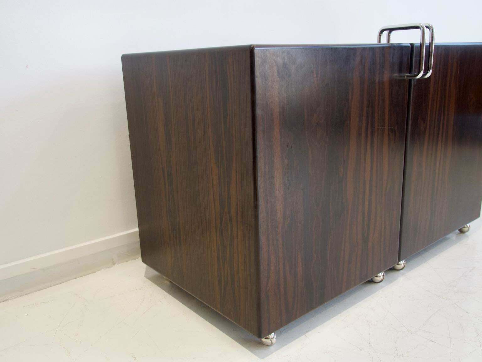 photo buy Fabio Lenci For Bernini Wood And Steel Chest Of Drawers