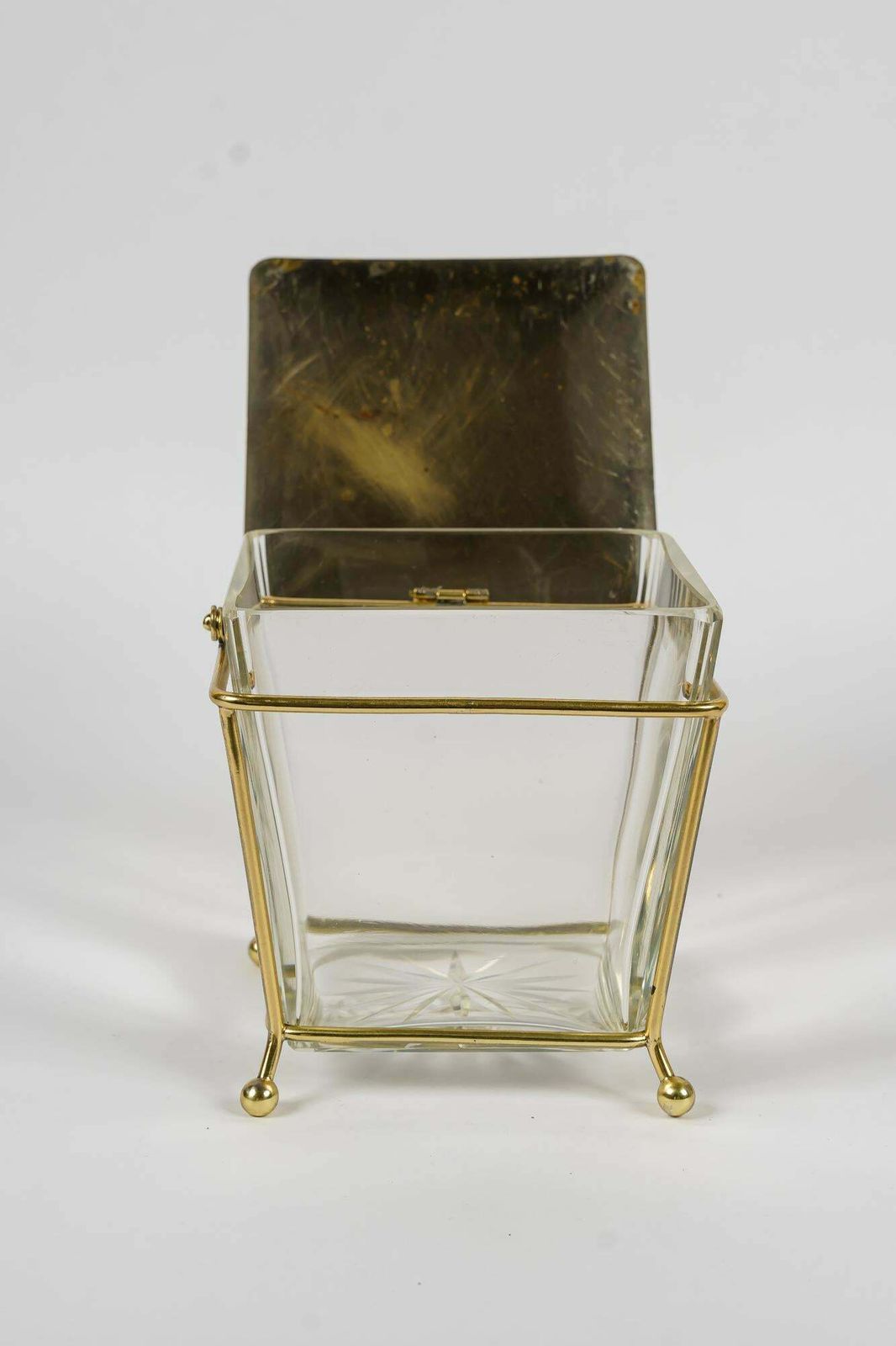 photo furniture Art Deco Sugar Bowl With Original Glass And Brass Parts Vienna Around 1920s