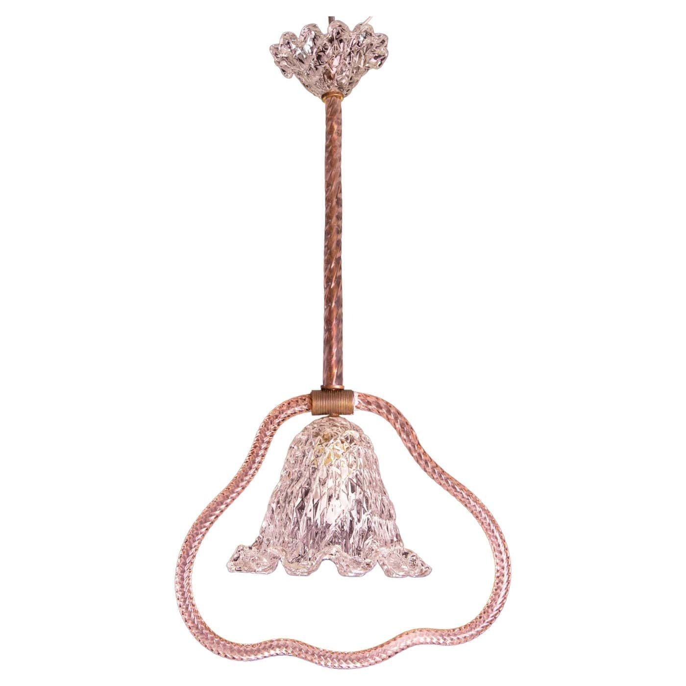 Pink Heart, Barovier E Toso Chandelier, 1950