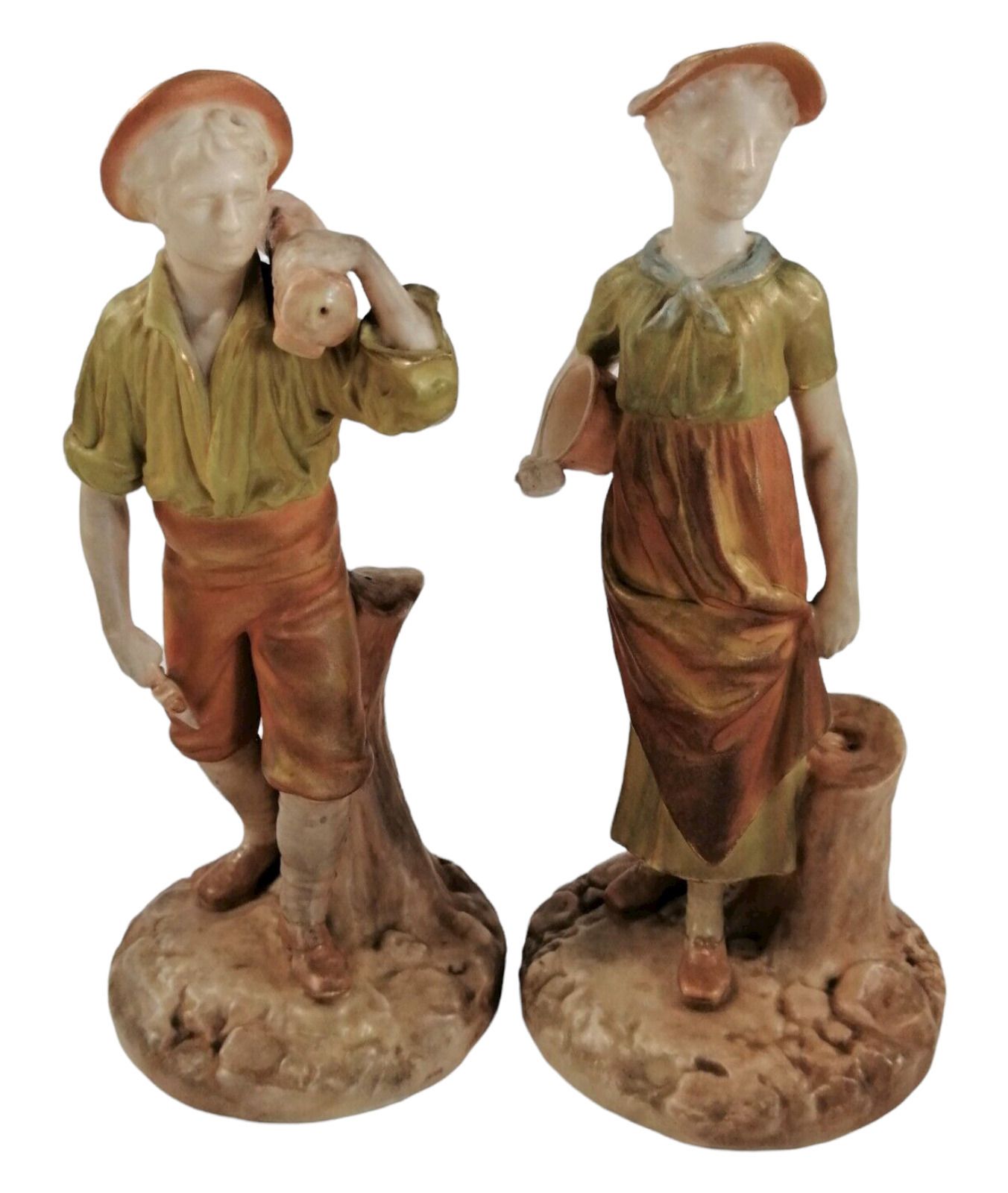 Antique Royal Worcester Figurines Of Woodsman And His Wife,James Hadley photo furniture