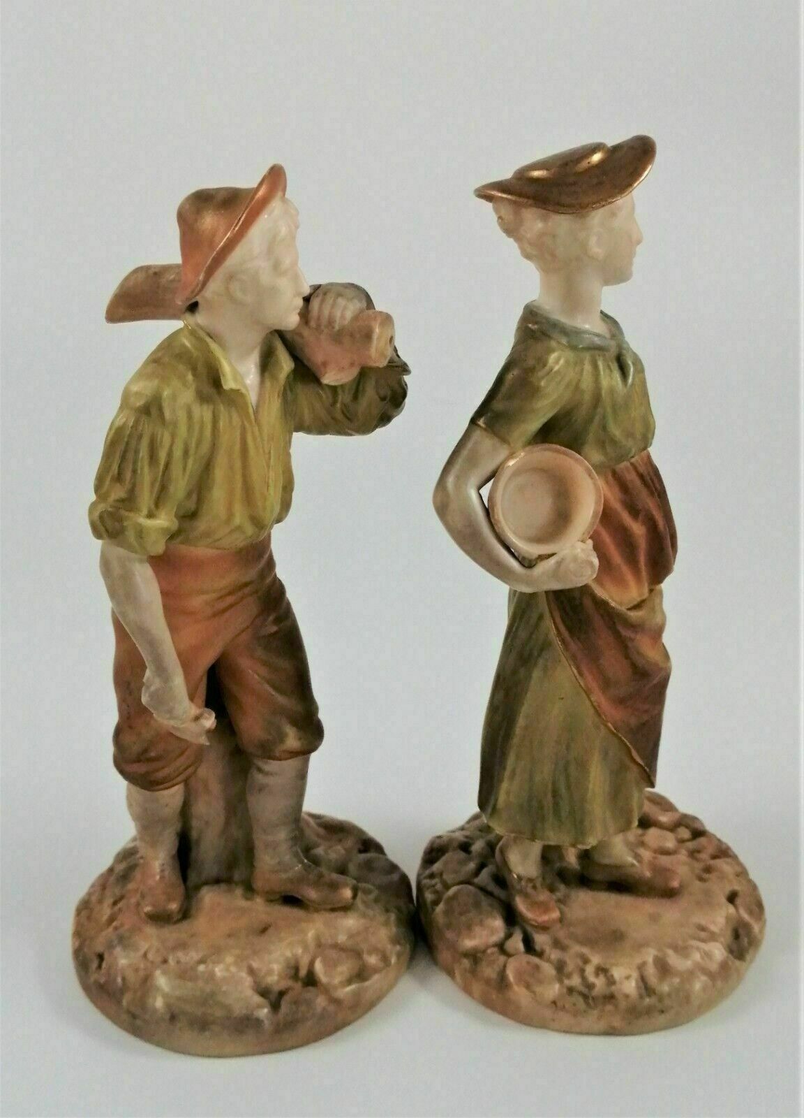 Antique Royal Worcester Figurines Of Woodsman And His Wife,James Hadley photo buy