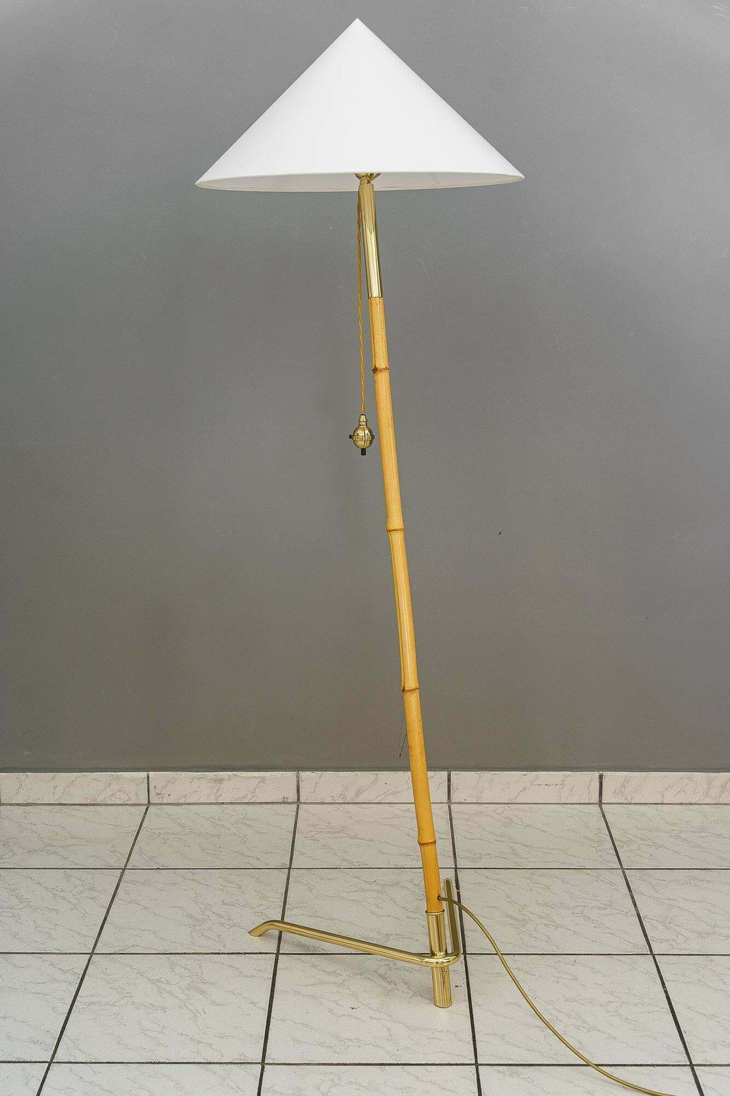 Two Rupert Nikoll Floor Lamps Vienna Around 1950s photo furniture