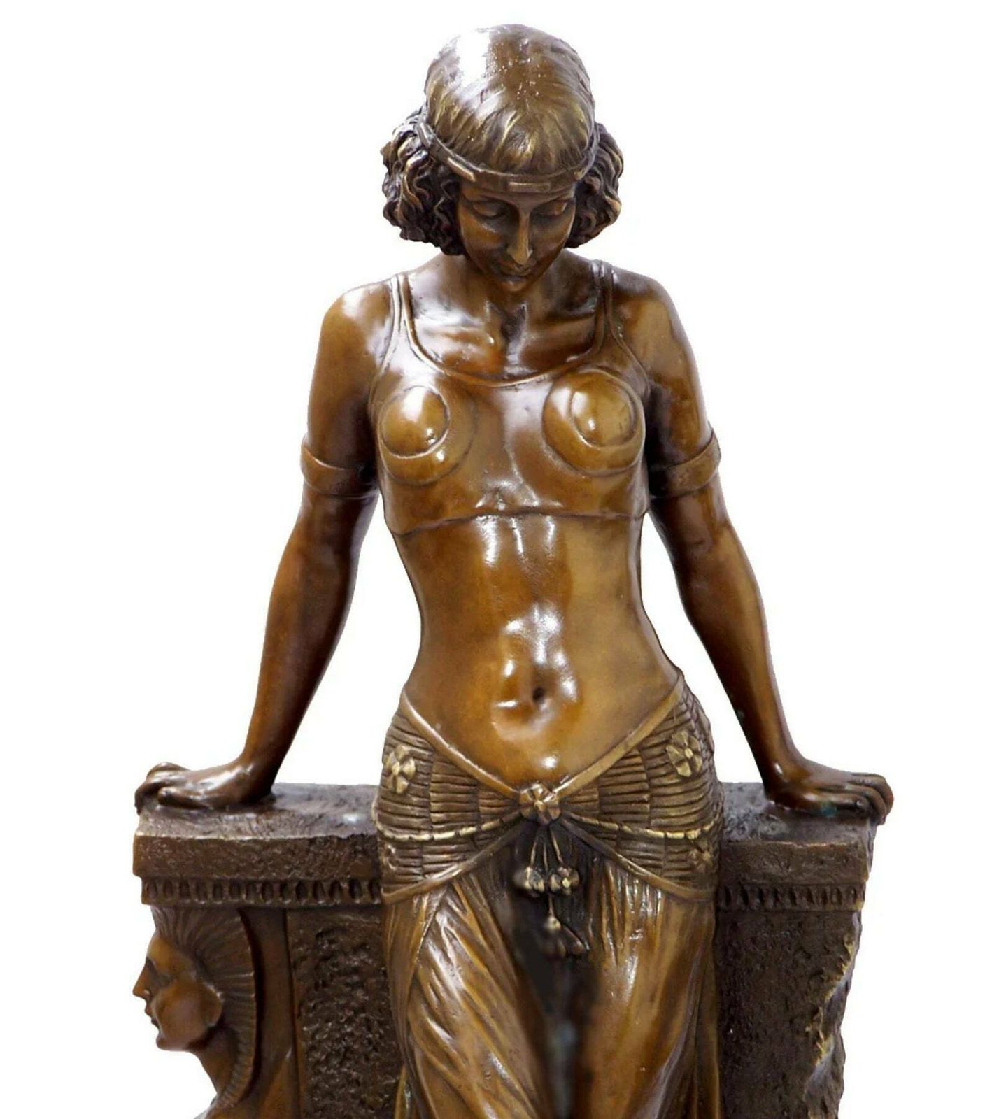 Art Deco Bronze Female Nude Figure , Vintage Figurine, Signed, Foundry Mark photo furniture