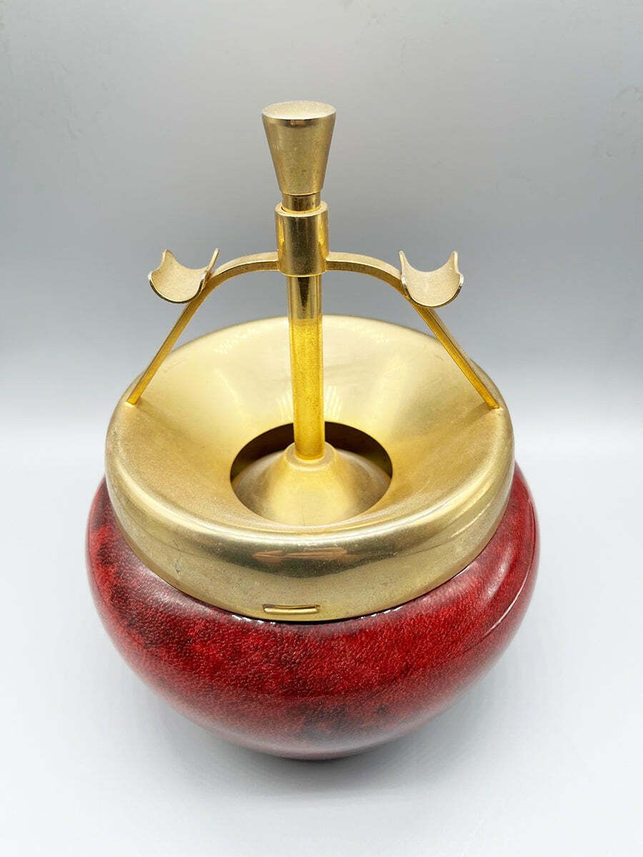 Aldo Tura Parchment And Brass Ashtray 1950  Art photo furniture