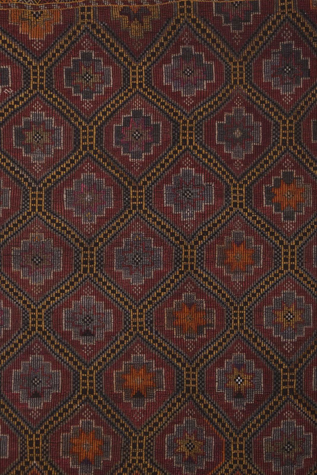 1960s Hand Woven Flat Weave Kilim Rug 6'4'' X 8' photo vinterior