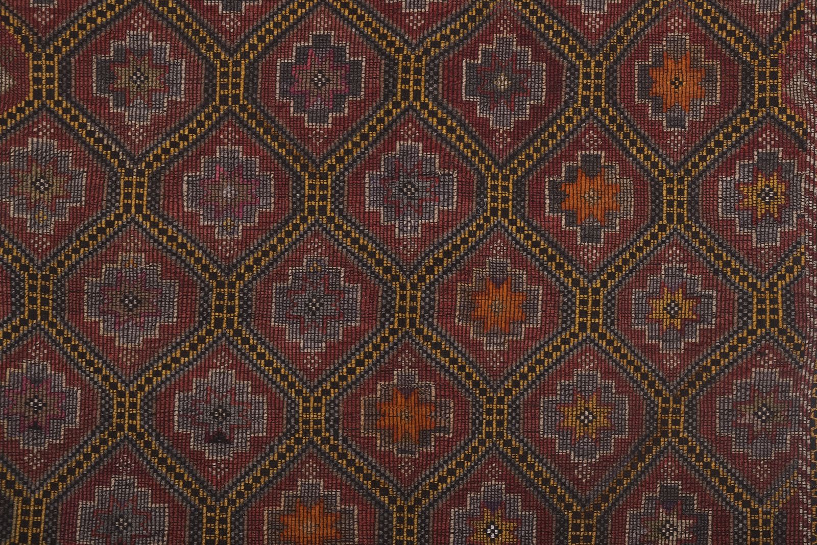 1960s Hand Woven Flat Weave Kilim Rug 6'4'' X 8' photo buy