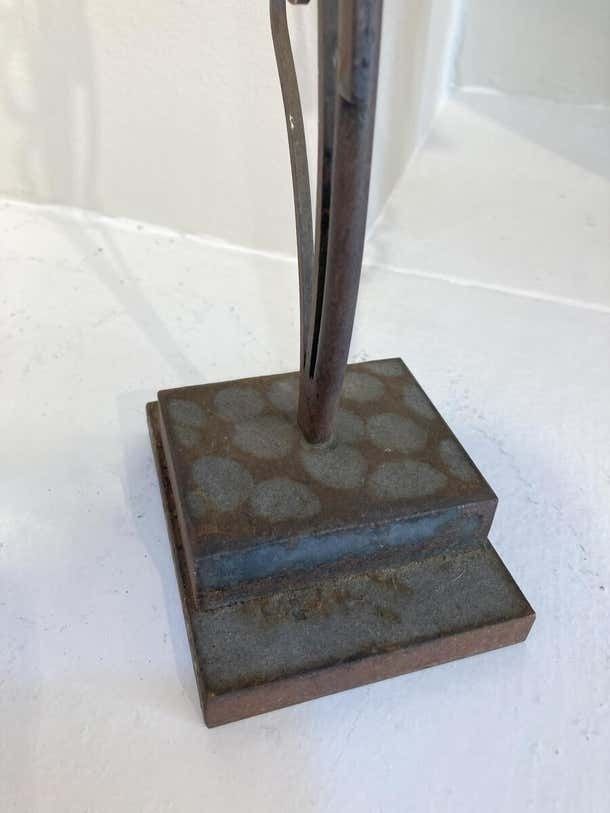 Mid Century Bronze Flower Sculpture Signed Michel Zadounaïsky France 1989 photo for sale