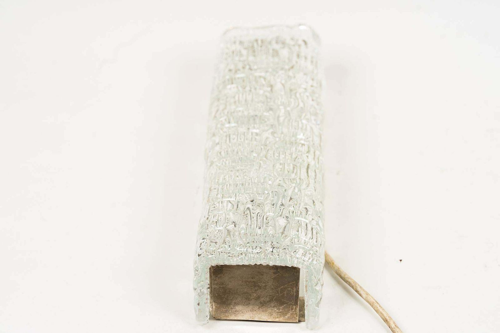 J.T.Kalmar Wall Lamp With Structure Glass Shade Vienna, Around 1950s photo for sale