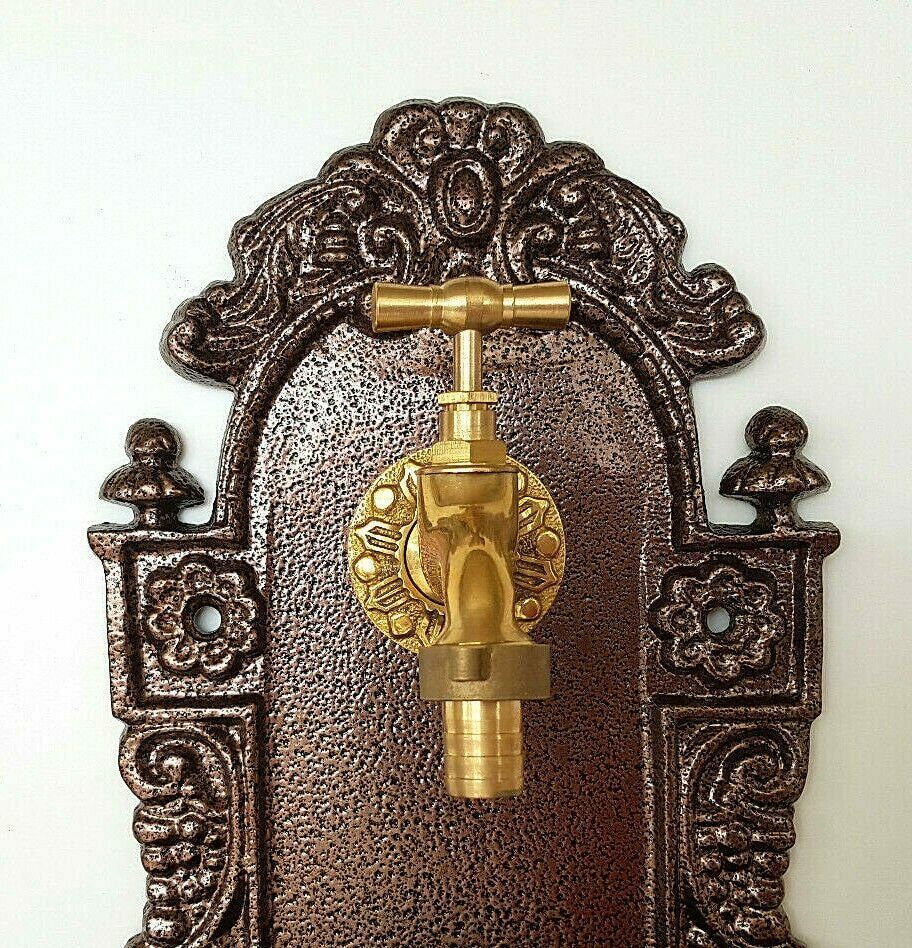 Antique Style Wall Fountain Cast Aluminum Sink Green Height 39 Cm photo for sale