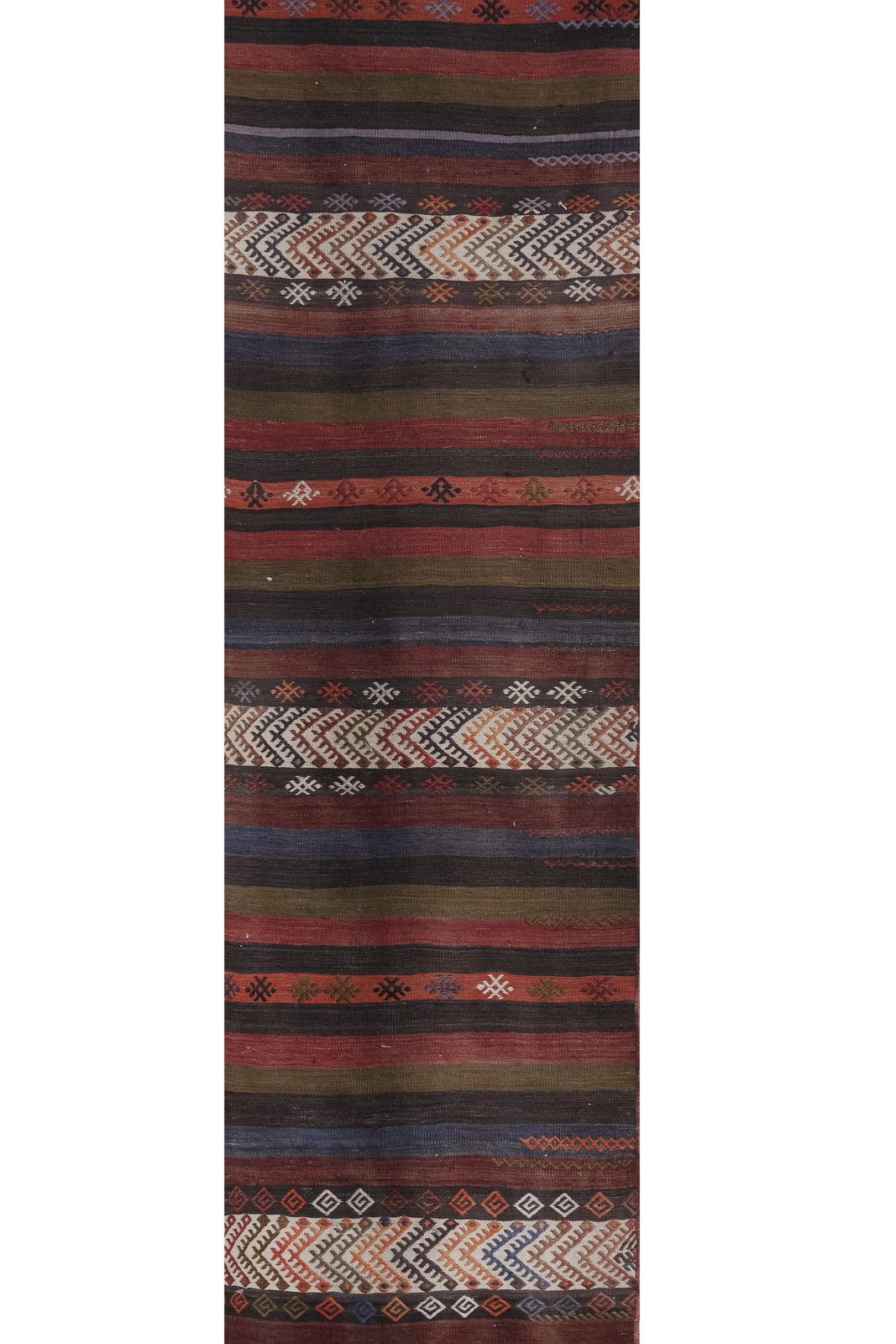 Vintage Turkish Kilim Runner Hand Woven Wool Long Runner 1'12'' X 25'7'' photo vinterior