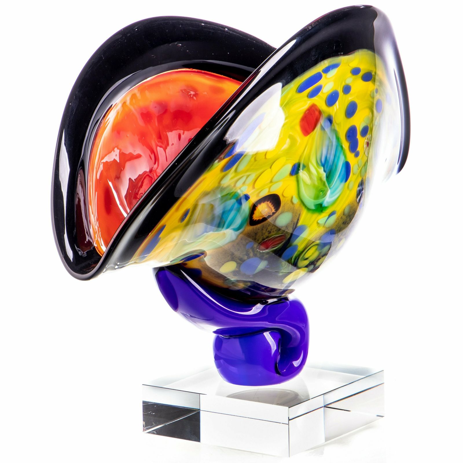 Exclusive Glass Bowl Made By Hand In The Style Of Venetian Murano Glass