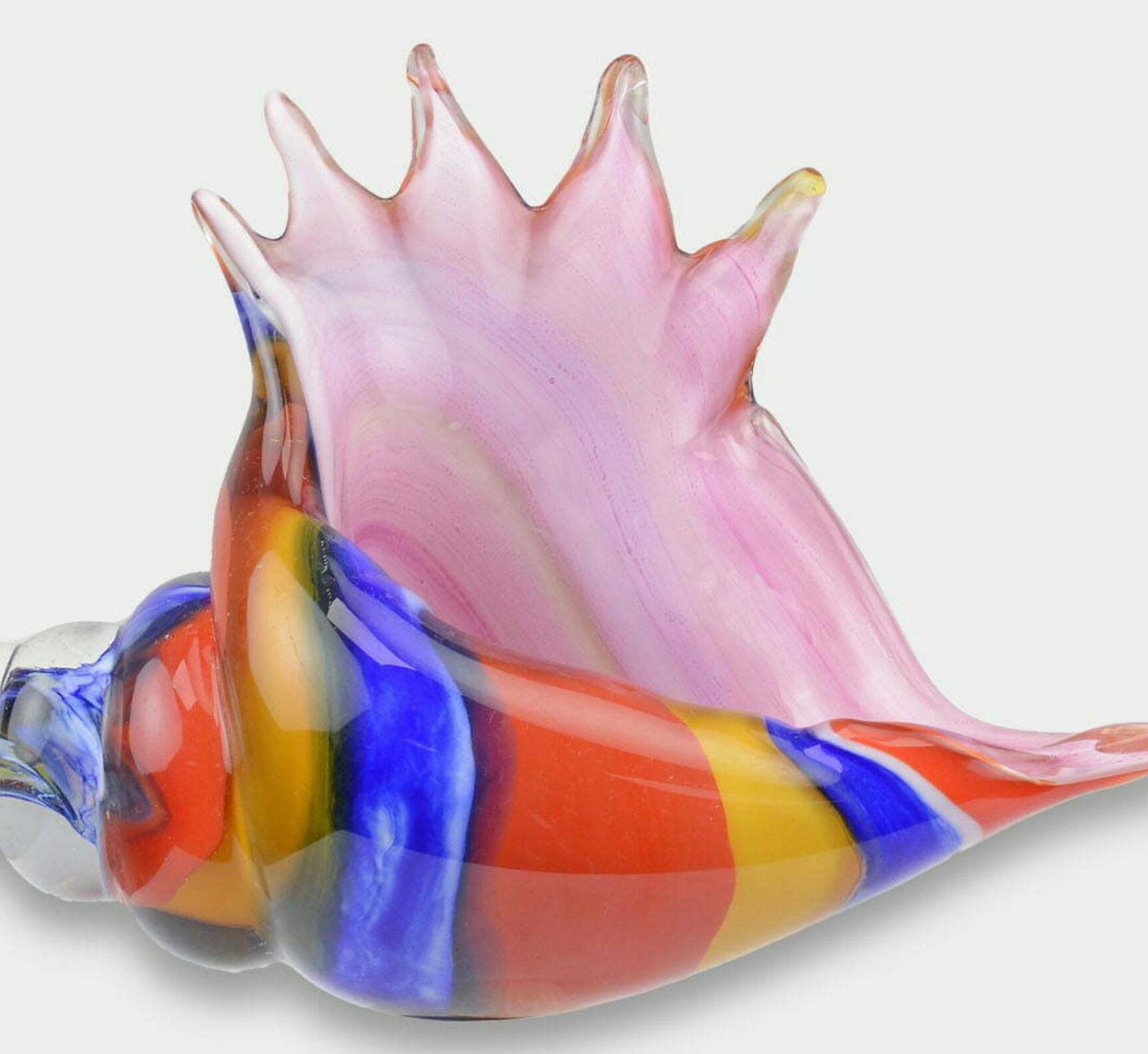 Murano Style Glass Figure Sea Snail Shell, Gift, Home Deco photo furniture