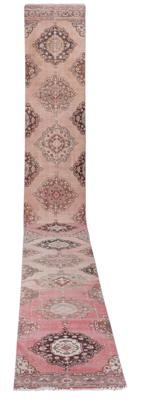 Vintage Turkish Oushak Extra Long And Wide Runner   Stair Tread 2'9'' X 24'9''