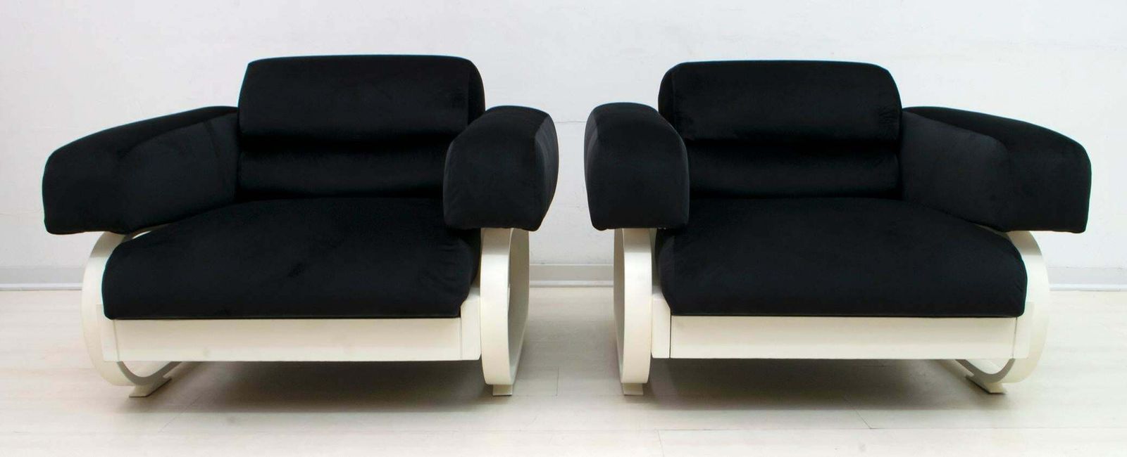 Pair Of Mid Century Modern Italian Velvet Armchairs, 1960s photo buy