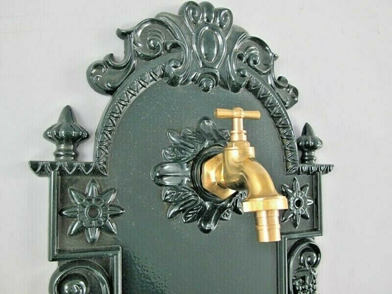 Antique Style Wall Fountain Cast Aluminum Sink Green photo for sale