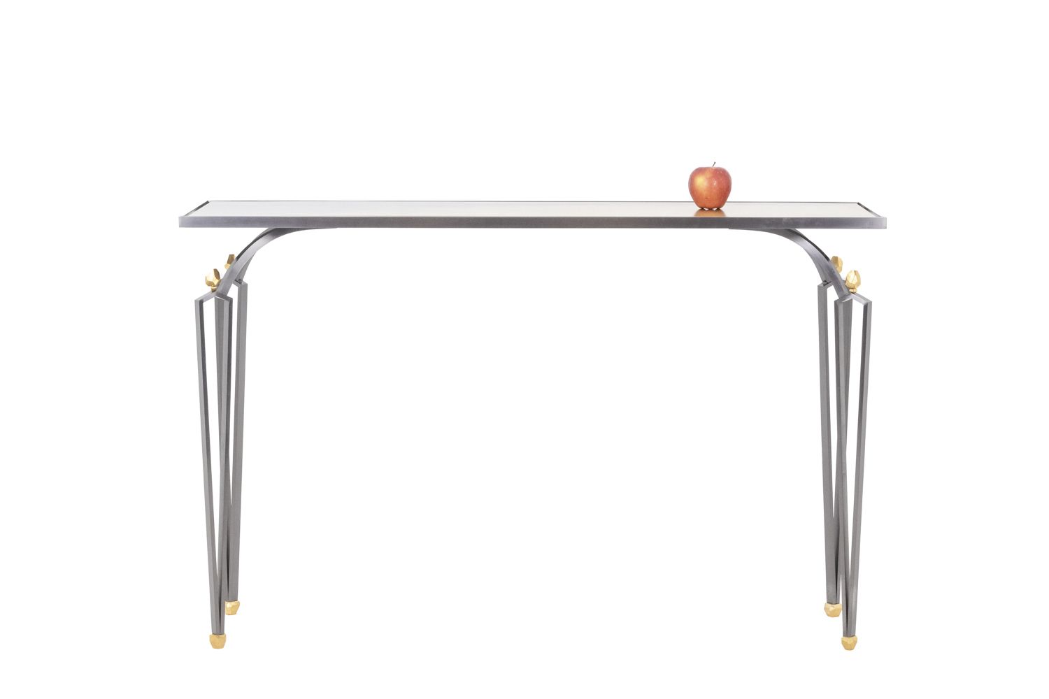 photo furniture Antoine Dariule, Console In Steel And Patinated Brass, Contemporary Work