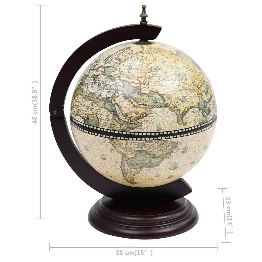 Wooden Barglobe For Drinks And Alcohols, Trolley In Shape Of Terrestrial Globe, Home Or Office Furniture photo vinterior