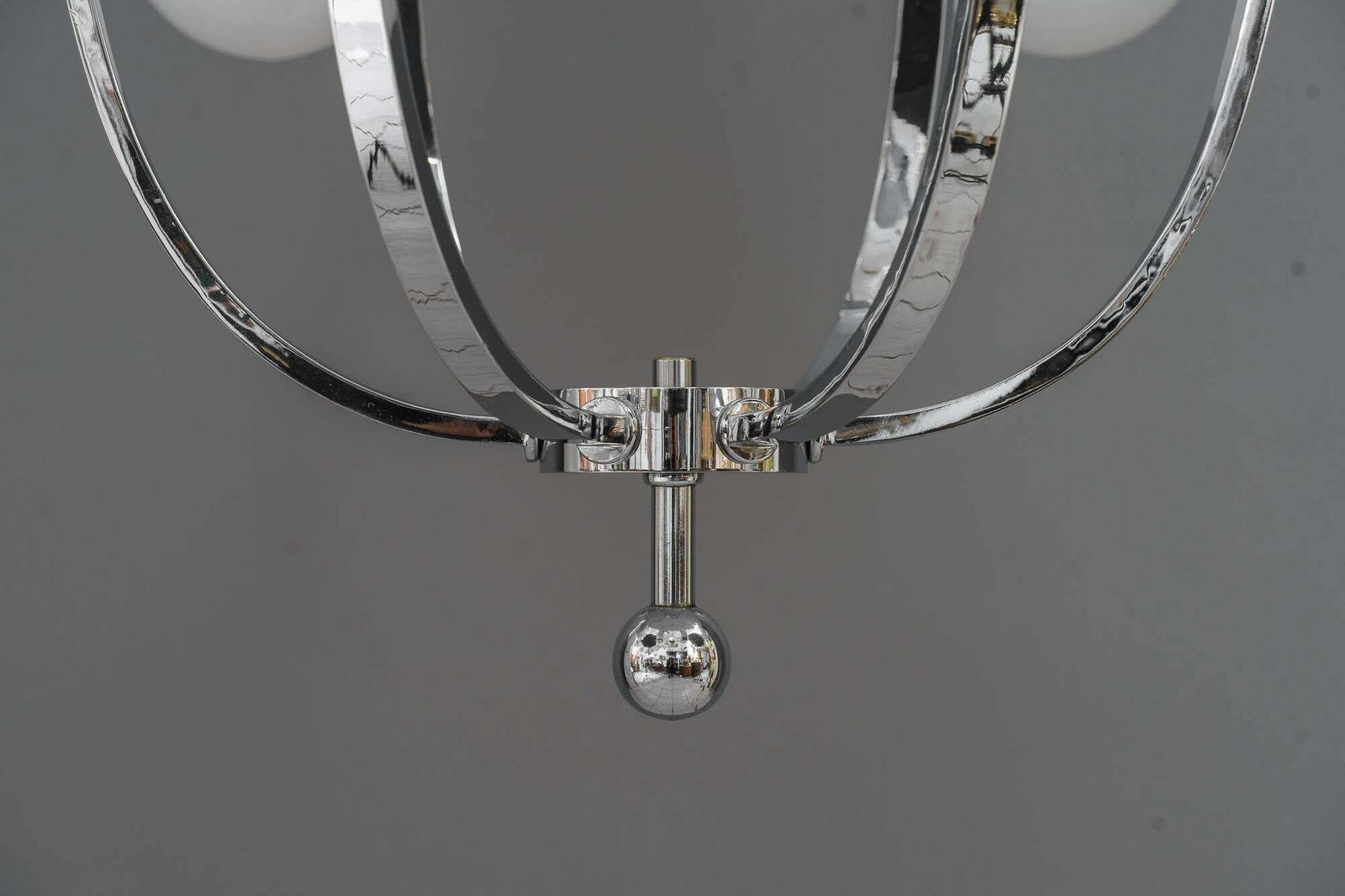 Rare And Very Big Chrome Chandelier Vienna Around 1920s photo buy