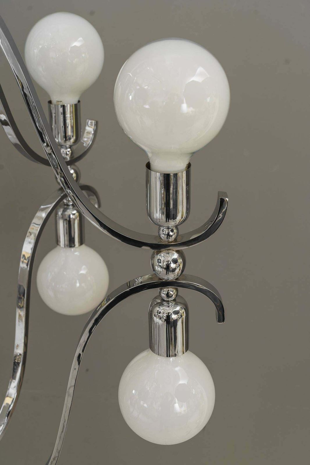 photo buy Rare And Very Big Chrome Chandelier Vienna Around 1920s