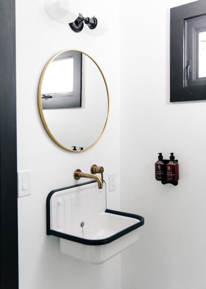 Norway Vintage Sink, Farmhouse Sink, Wall Mounted Sink, White Kitchen Sink, Bathroom Sink, Laundry Room Sink, Bathroom Decor photo for sale
