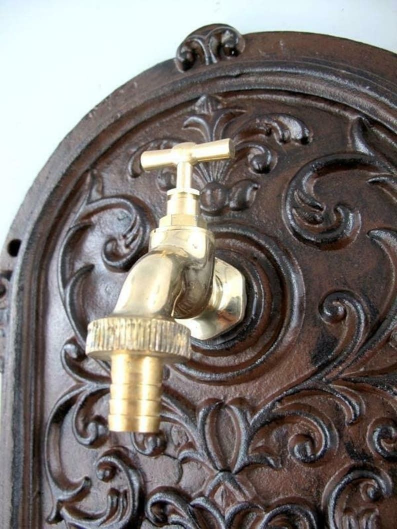 Antique Style Wall Fountain Cast Aluminum Sink Green Height 65cm photo for sale