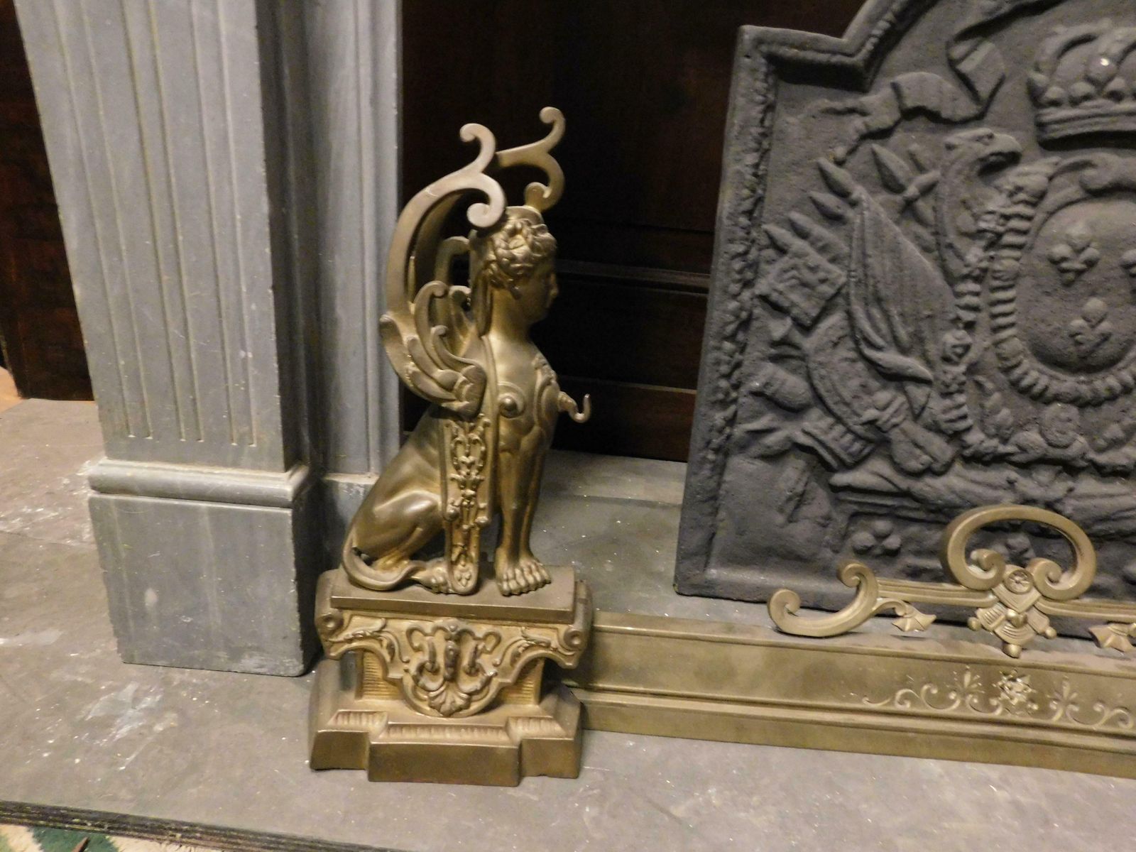 Antique Fireplaces Ashtray Carved With A Mythological Figure 19th Century photo Home Fixtures