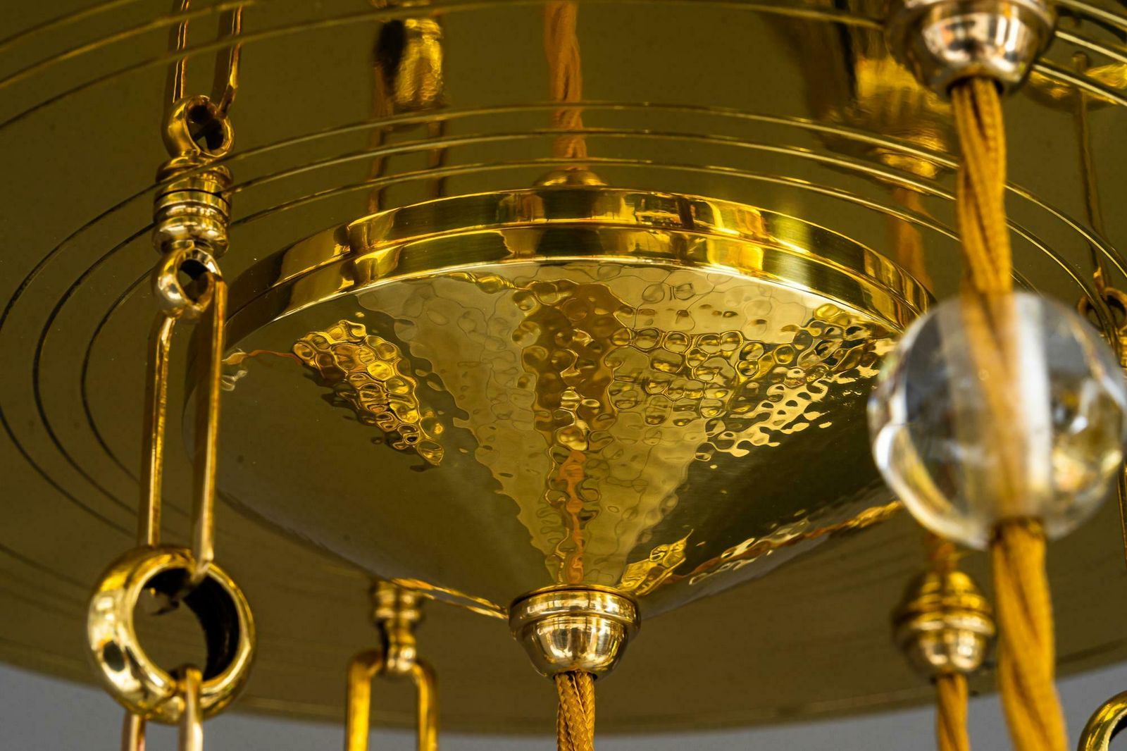 photo furniture Jugendstil Chandelier With Cut Glass Shade, Vienna, 1910s