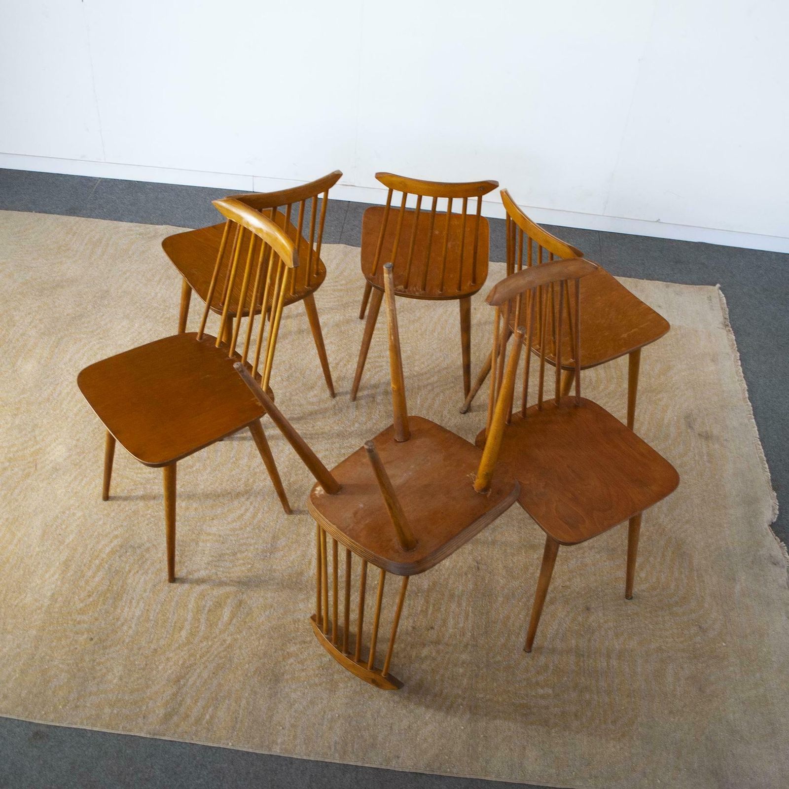 Folke Pålsson Set Of Six Chairs In The Style From The Sixties photo for sale