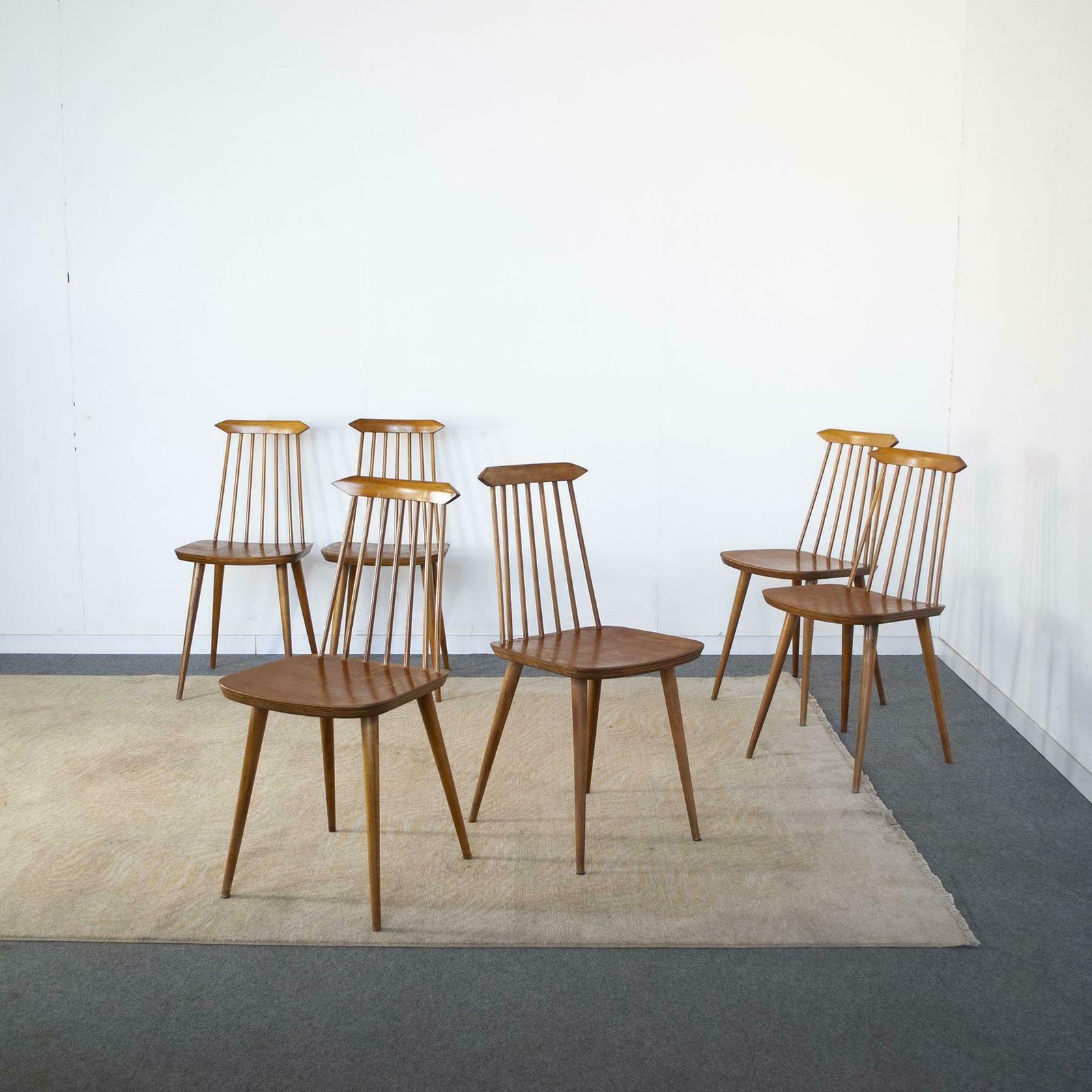 Folke Pålsson Set Of Six Chairs In The Style From The Sixties photo vintage