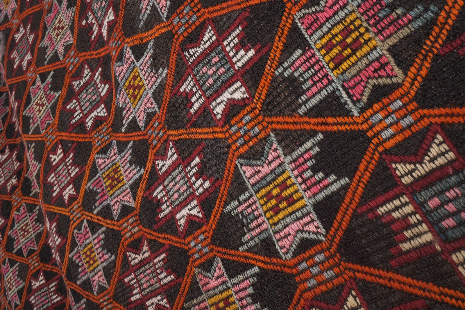 Vintage Wool Turkish Jajim Rug 5'2'' X 8'9'' photo buy