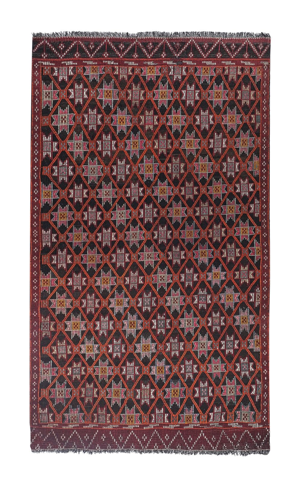 Vintage Wool Turkish Jajim Rug 5'2'' X 8'9''