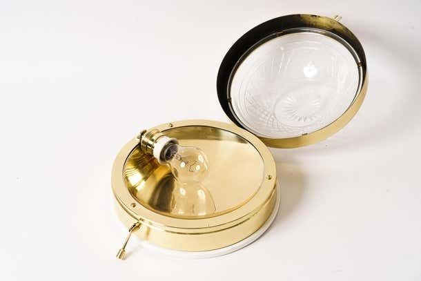 Art Deco Ceiling Or Wall Lamp With Original Cut Glass Shade Vienna Around 1920s photo Lighting
