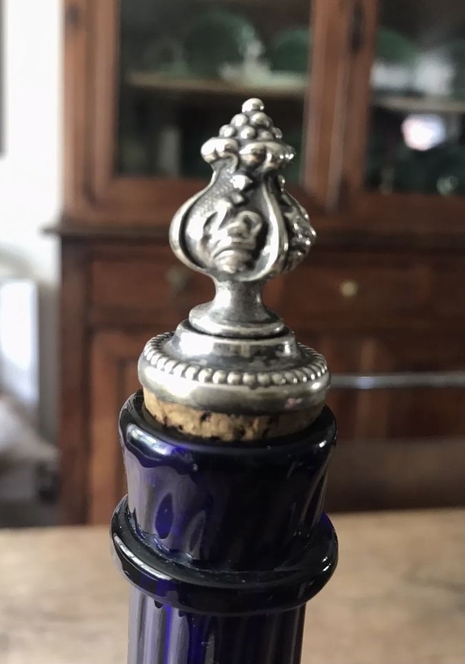 Antique Bristol Blue Wine Decanter C1870 photo 160.0