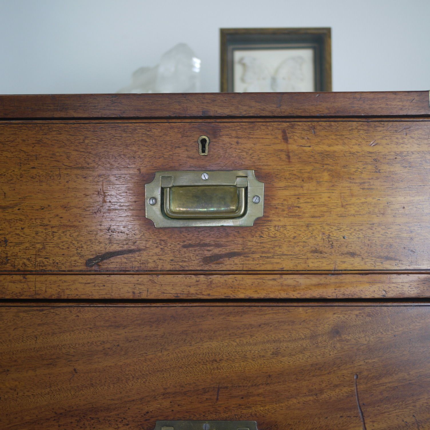 Antique 19th Century Mahogany Campaign Chest Of Drawers photo buy