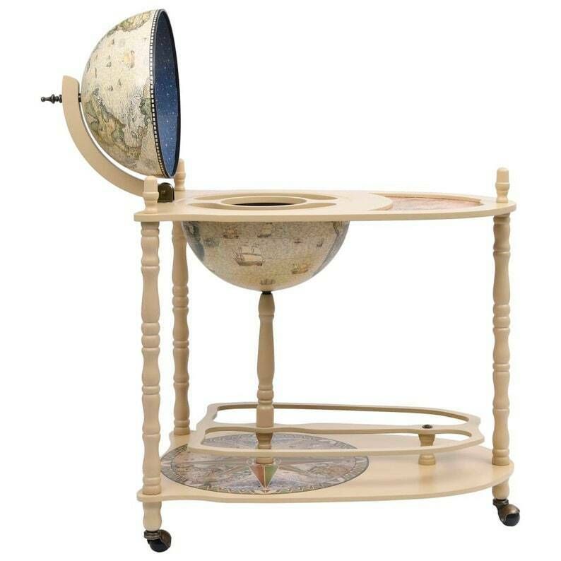 Wooden Barglobe For Drinks And Alcohols, Trolley In Shape Of Terrestrial Globe, Home Or Office Furniture photo vinterior