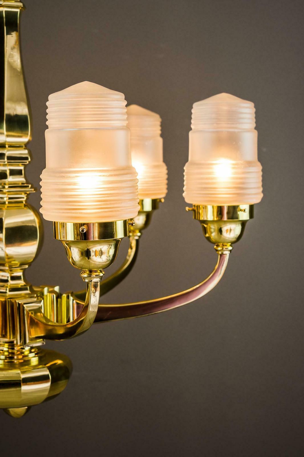 Art Deco Chandelier Vienna 1920s With Original Glass Shades photo furniture