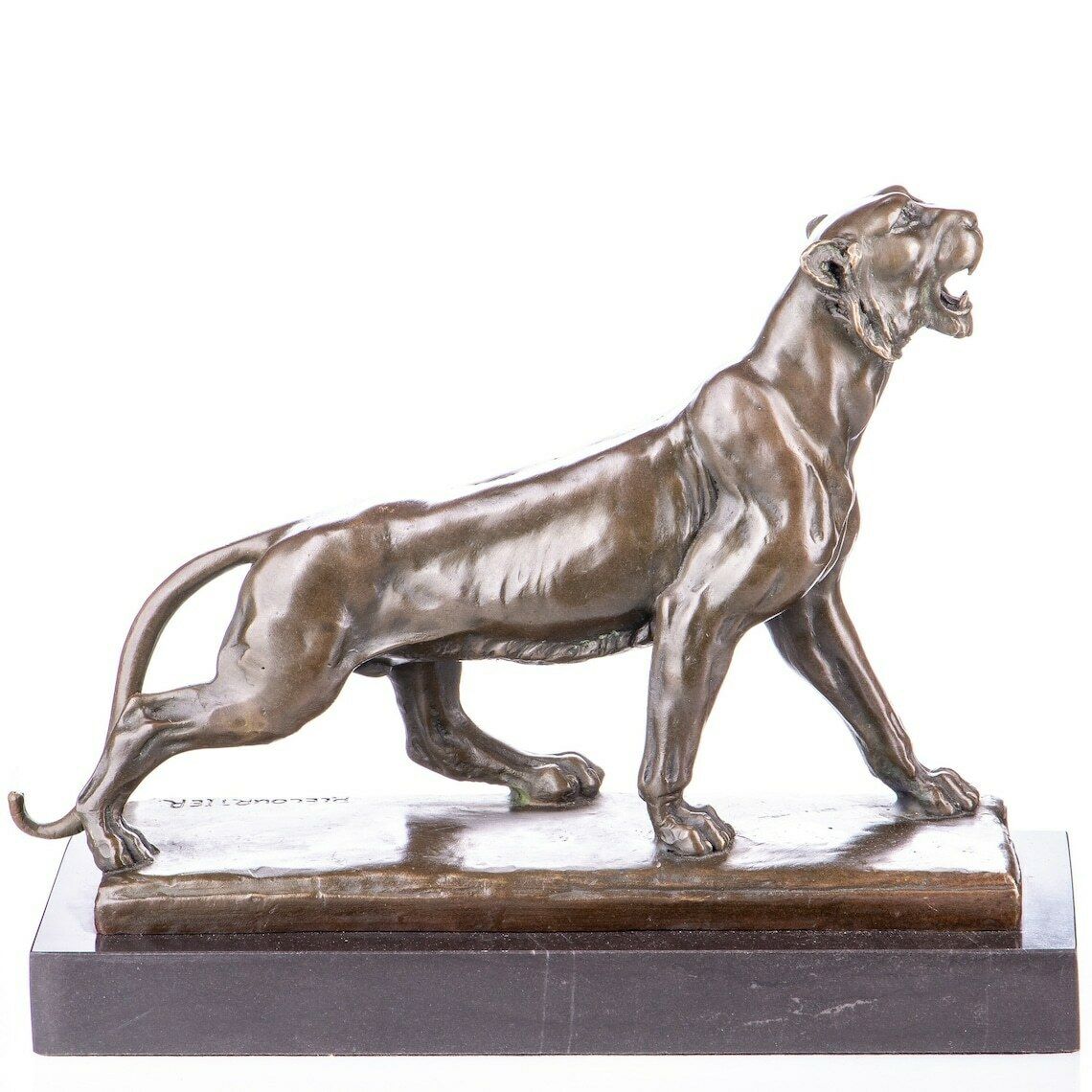 Elephants Bronze Figure On Marble Base, Amazing Sculpture Of Wild Animal, Signed Statue, Gift Idea, Office And Home Decoration