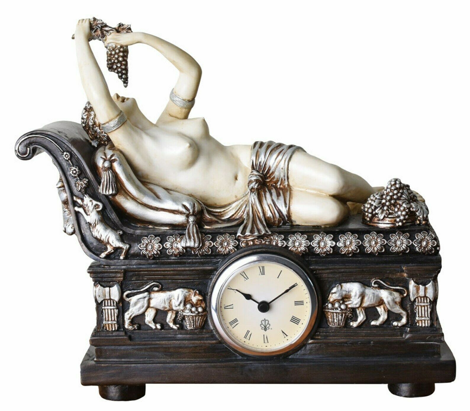 Antique Still Decorative Mantel Clock In The Romantic Art Nouveau Style.