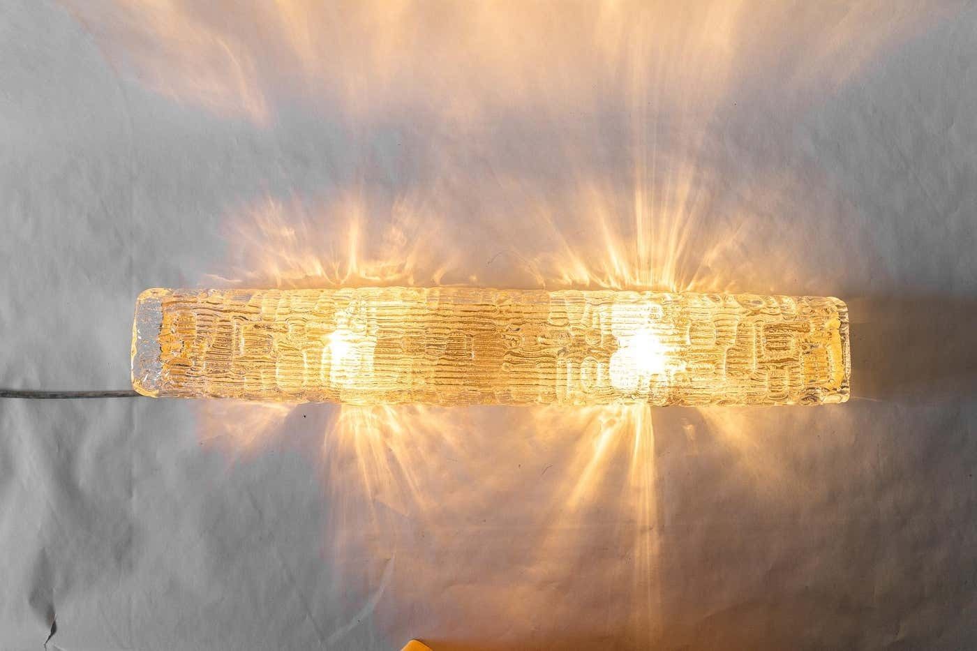 photo furniture J.T.Kalmar Wall Lamp With Structure Glass, Vienna, Around 1950