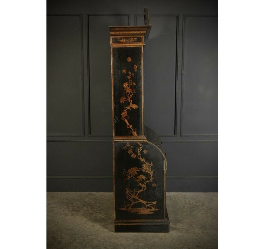 5135.0 Magnificent Early 19th Century Chinoiserie Black Lacquered Bureau Bookcase photo